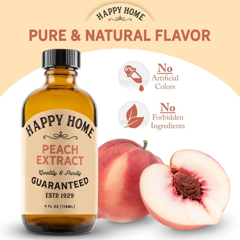 Happy Home Premium Natural Peach Extract - Certified Kosher, 4 oz - Image 2