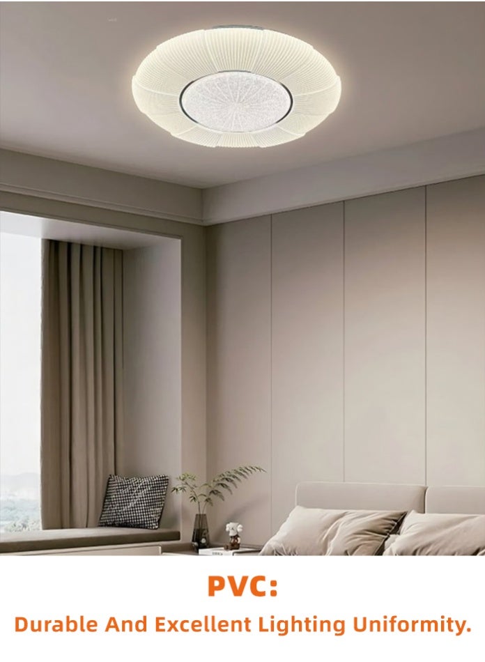 مودي مصباح سقف LED بقوة 80 واط، 49 سم، 3 ألوان قابلة للتبديل بتقنية CCT، 3000 كلفن/4000 كلفن/6500 كلفن، سطوع عالي 6000 لومن، بدون وميض، مصباح تثبيت مدمج من مادة PVC لغرفة النوم، غرفة المعيشة، غرفة الطعام - Image 4