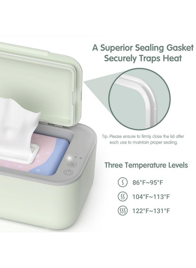 Awesmom Baby Wipe Warmer, 3-Level Temperature Control, Quiet and Even Heating, Large Capacity for Diaper Changes - Green - Image 3