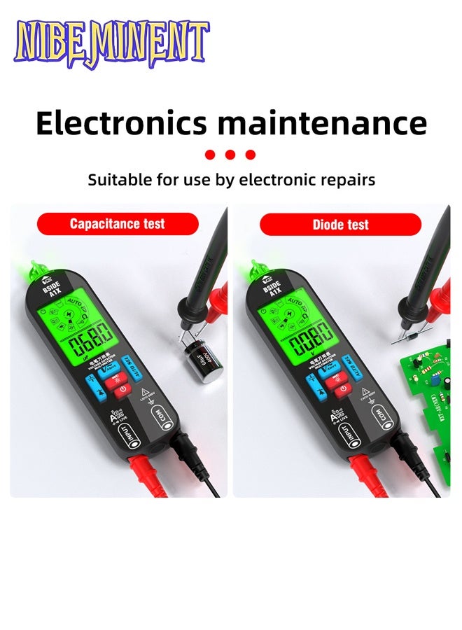 NIBEMINENT A1X Fully Automatic Anti-Burn Intelligent Digital Multimeter, Rechargeable Electrical Voltmeter Ohm Meter Tester, Smart Non Contact Fast Accurately Measures DC AC Diode Voltage, Current, Resistance, Continuity, Temperature, Live Wires Check - Image 5