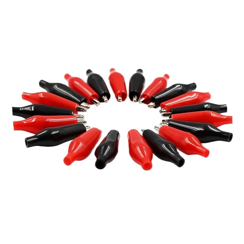 10pcs Red 10pcs Black 28mm Metal Alligator Clips Electrical Test Probe Clamps - Image 5