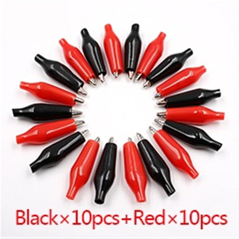 10pcs Red 10pcs Black 28mm Metal Alligator Clips Electrical Test Probe Clamps - Image 3