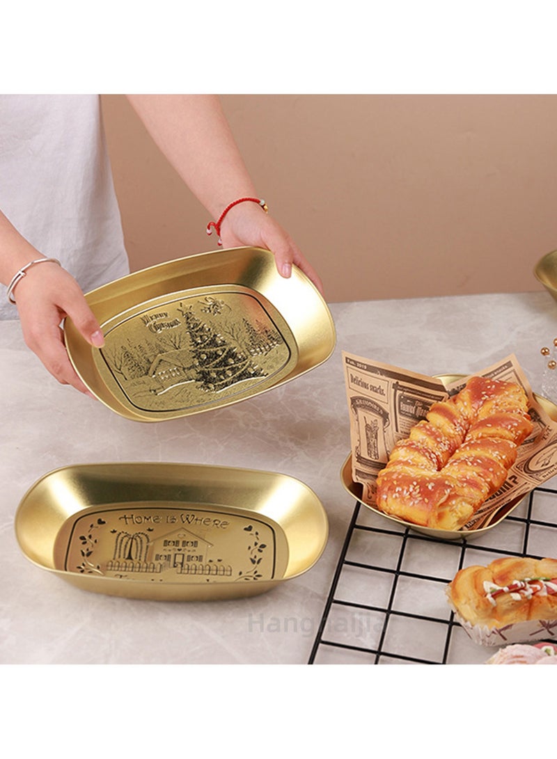 هانغهايجيا منتجات التخييم في الهواء الطلق من الصفيح الذهبي، أدوات مائدة التخييم والمطبخ المنزلي صينية تخزين الخضروات والفواكه المجففة - Image 4