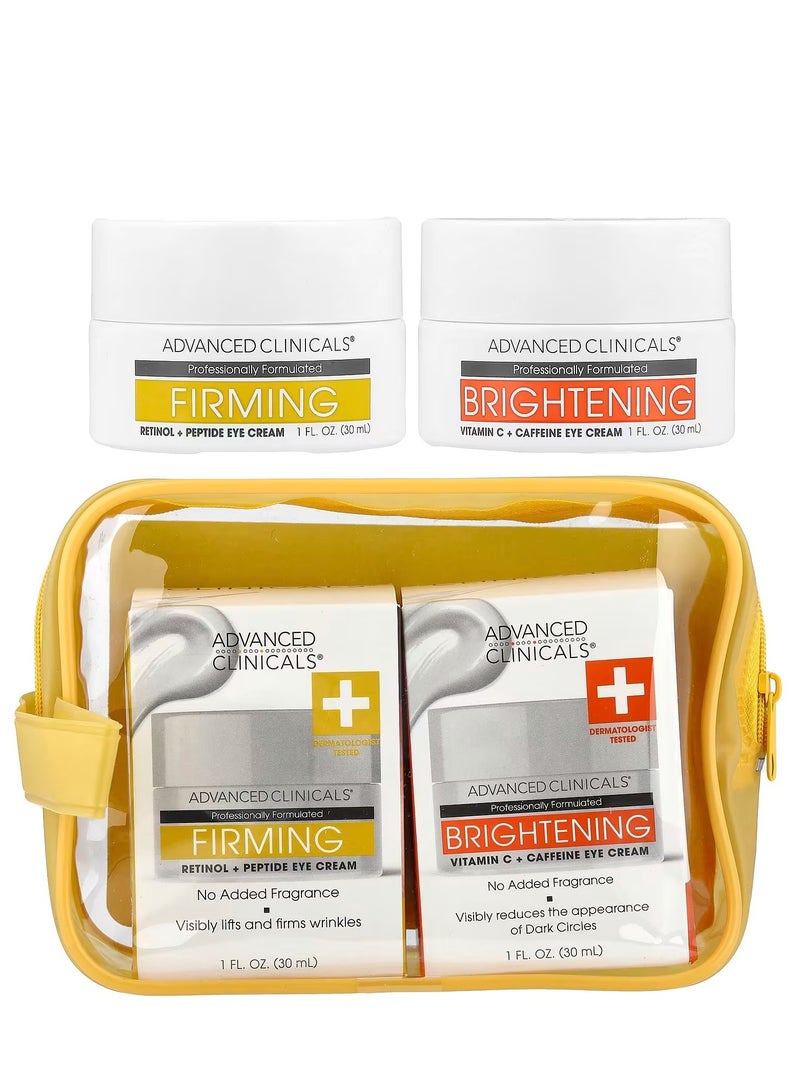 Advanced Clinicals, Eye Cream, Firming & Brightening, 2 Piece Set