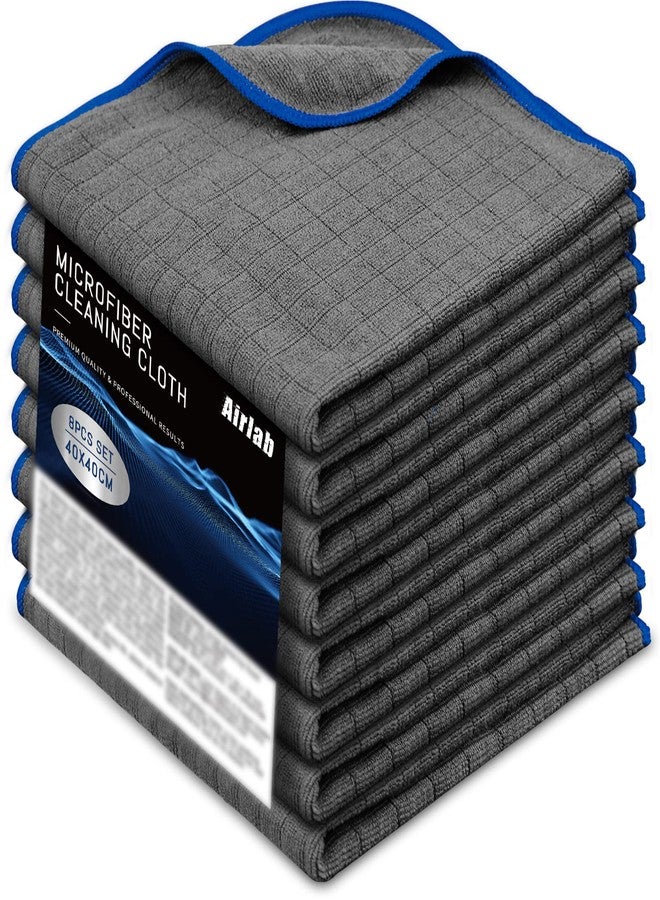 Airlab Microfiber Towels for Cars Wash Drying Auto Detailing, Highly Absorbent, Lint-Free, Streak-Free, All-Purpose Cleaning Cloths for Household, 16" x 16", Pack of 8, Grey - Image 1