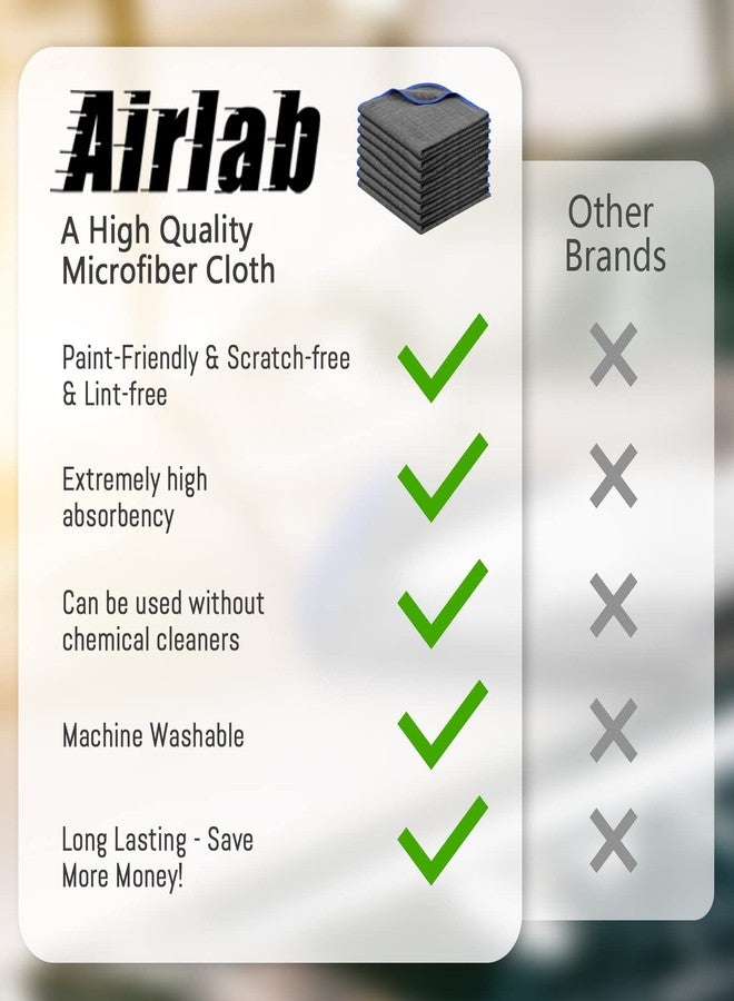 Airlab Microfiber Towels for Cars Wash Drying Auto Detailing, Highly Absorbent, Lint-Free, Streak-Free, All-Purpose Cleaning Cloths for Household, 16" x 16", Pack of 8, Grey - Image 4