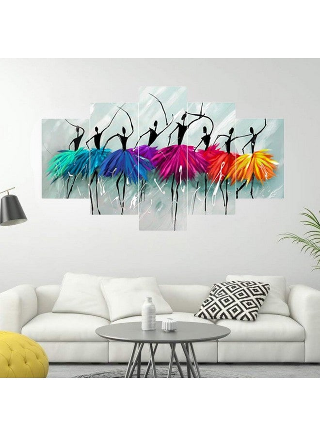 Masstone Dancing Girls Painting | Painting for Wall Decoration Set of 5 (76x43 CM) | Dancing Girl Wall Art | Abstract Paintings for Living Room, Bedroom | Scenery for Wall | Gifts for Women - Image 4