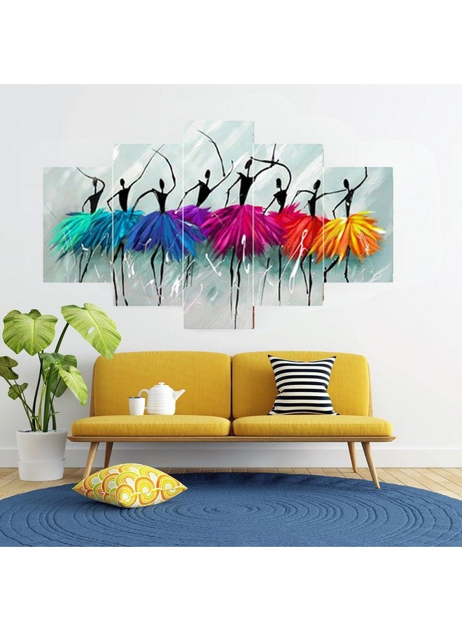 Masstone Dancing Girls Painting | Painting for Wall Decoration Set of 5 (76x43 CM) | Dancing Girl Wall Art | Abstract Paintings for Living Room, Bedroom | Scenery for Wall | Gifts for Women - Image 3