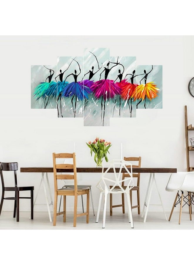Masstone Dancing Girls Painting | Painting for Wall Decoration Set of 5 (76x43 CM) | Dancing Girl Wall Art | Abstract Paintings for Living Room, Bedroom | Scenery for Wall | Gifts for Women - Image 5