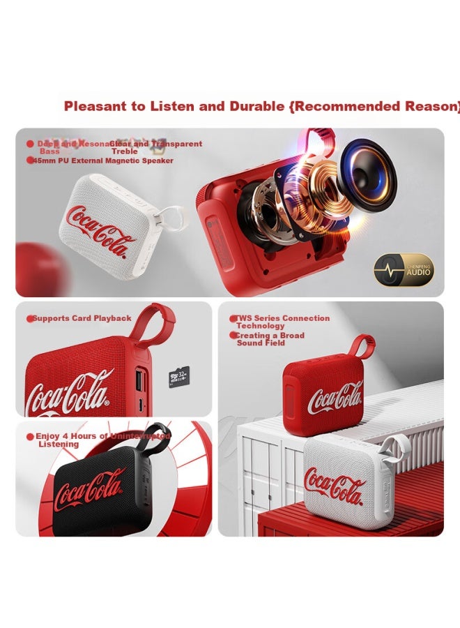 Coca-Cola مكبر صوت بلوتوث خارجي T21 محمول لاسلكي للكمبيوتر المحمول وكمبيوتر سطح المكتب والهاتف المحمول سوب ووفر مكبر صوت هدية - Image 1