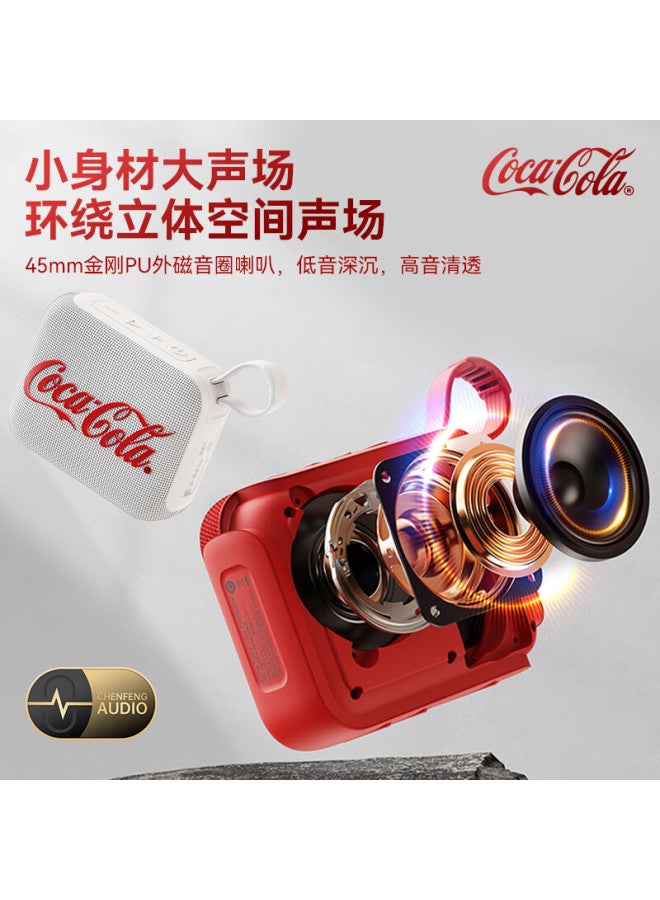 Coca-Cola مكبر صوت بلوتوث خارجي T21 محمول لاسلكي للكمبيوتر المحمول وكمبيوتر سطح المكتب والهاتف المحمول سوب ووفر مكبر صوت هدية - Image 2