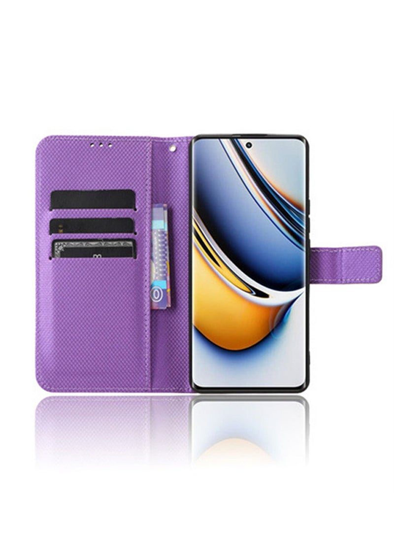 OPPO Realme 11 Pro 5G/Realme 11 Pro Plus 5G Wallet Case Stand PU Leather Magnetic Closure Ultra Slim Flip Shockproof Anti-Fingerprint Anti-Scratch And Anti-Drop Protection Back Cover Card Slots  - Image 3