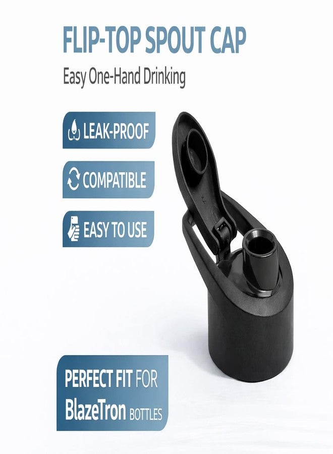 Blazetron(Pack of 2) 46mm Bottle Cap Flip Top, Leak Resistant Sipper Lid, Reusable and Travel Friendly Accessory (CAP-25-15) - Image 2