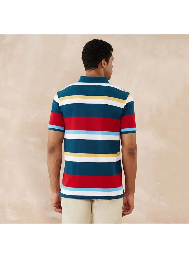 fahrenheit Fahrenheit Striped Polo T-shirt with Short Sleeves