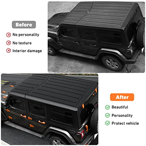 Linskip Full Body Exterior Accessories for 20182025 2026 Jeep Wrangler JL 4xe 4 Door Front Engine HoodSide Door HingeRear WindowSide FenderDoor Handle Full Set Orange 22Pcs - Image 3