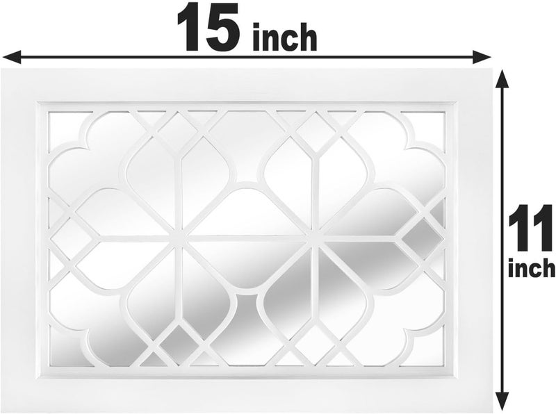 Wocred Set of 2 Rectangular Wall Mirror,Gorgeous Rustic Farmhouse Accent Mirror,White Color Entry Mirror for Bathroom Renovation,Bedrooms,Living Rooms and More(11”x15”) - Image 3