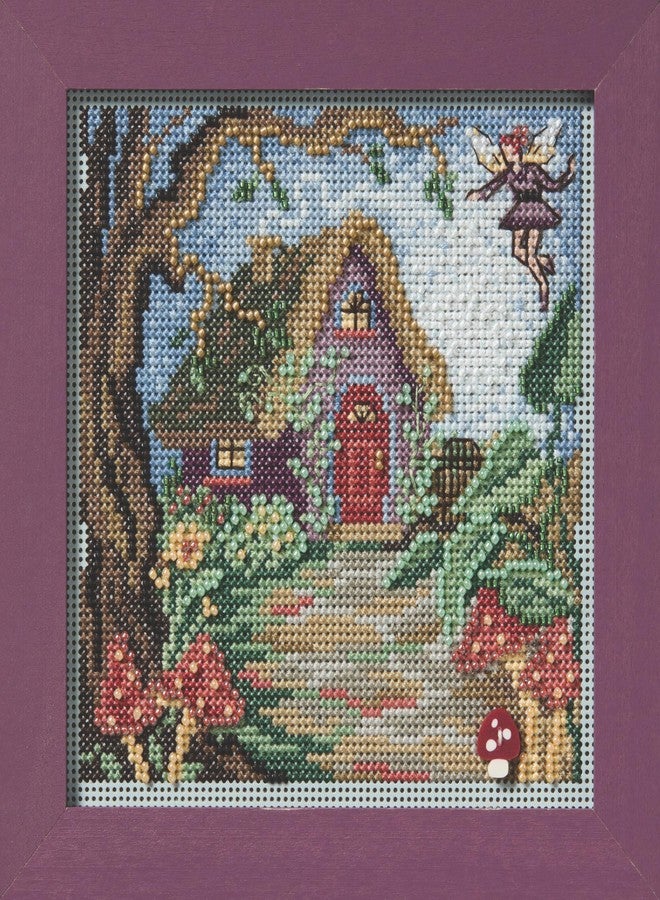 Mill Hill Fairy House Beaded Counted Cross Stitch Kit Buttons & Beads 2025 Spring Series MH142514, 5.25 x 5.25 inches, Multi - Image 2