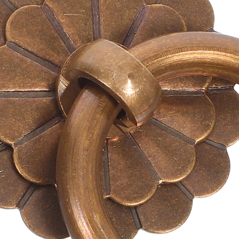 Vintage Brass Round Ring Pull Handles 6pcs Antique Bronze Cabinet Knobs With Screws - Image 4