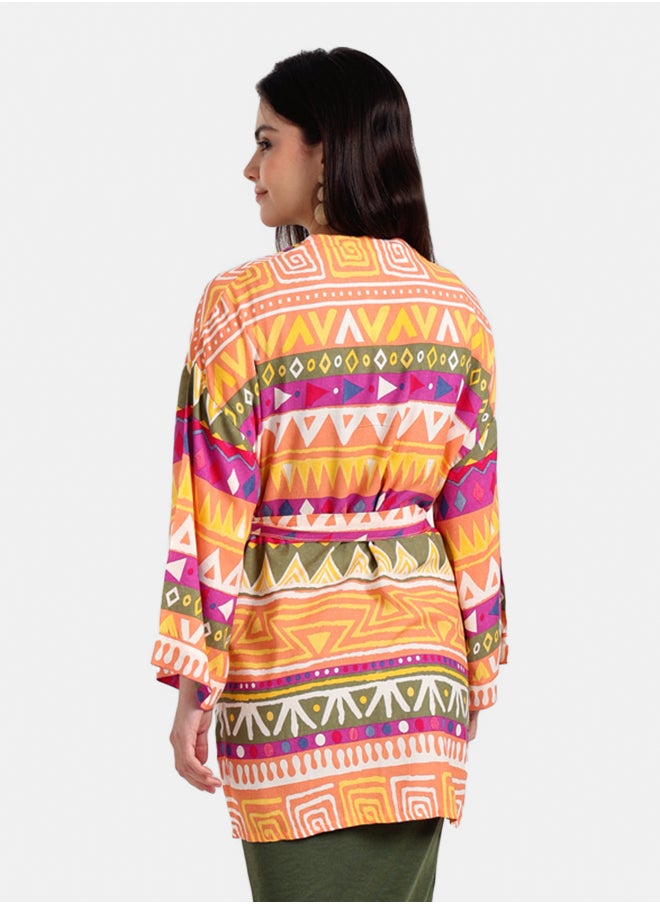 Carina Printed Kimono with Waist Belt  - Image 3
