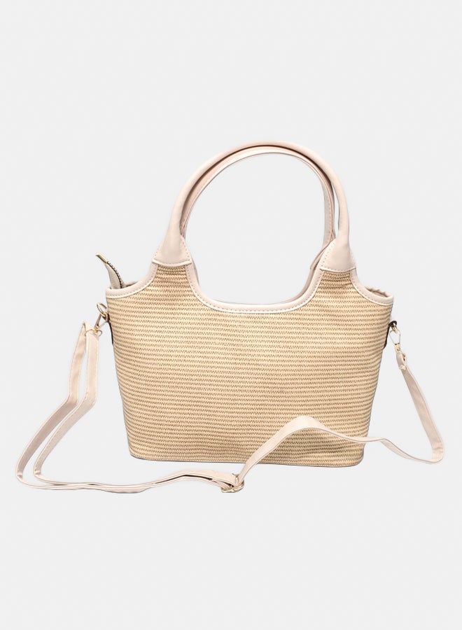 Glitter Bag with Cross Hand - Light Brown - Image 3