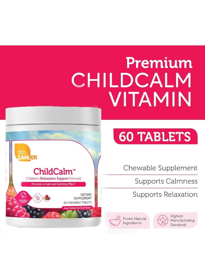زاهلير تركيبة دعم الاسترخاء للأطفال من ChildCalm بنكهة الفاكهة، 60 قرصًا قابلاً للمضغ - Image 2