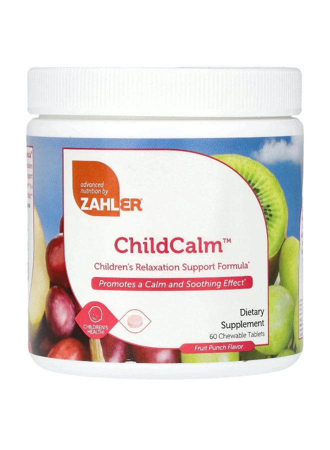 زاهلير تركيبة دعم الاسترخاء للأطفال من ChildCalm بنكهة الفاكهة، 60 قرصًا قابلاً للمضغ - Image 1