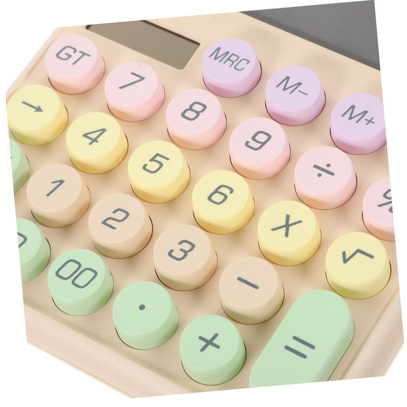 Beige Mechanical Keyboard Calculator Portable Desktop Design For Students And Office - Image 3