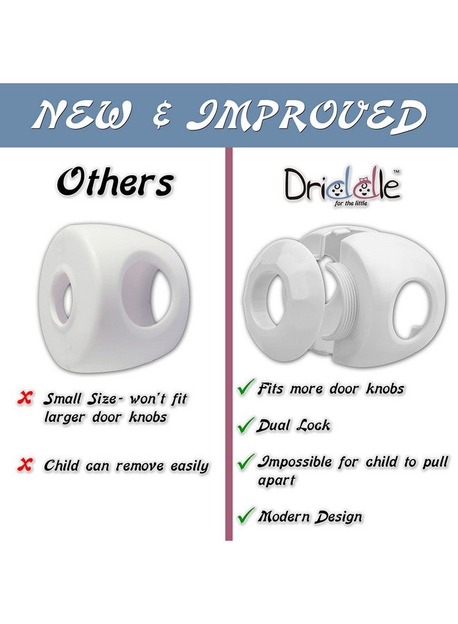 Driddle Door Knob Safety Cover for Kids - 5 Pack - Baby Proof Door Knob Covers - Door Locks for Kids Safety Child Proof - White - Image 2