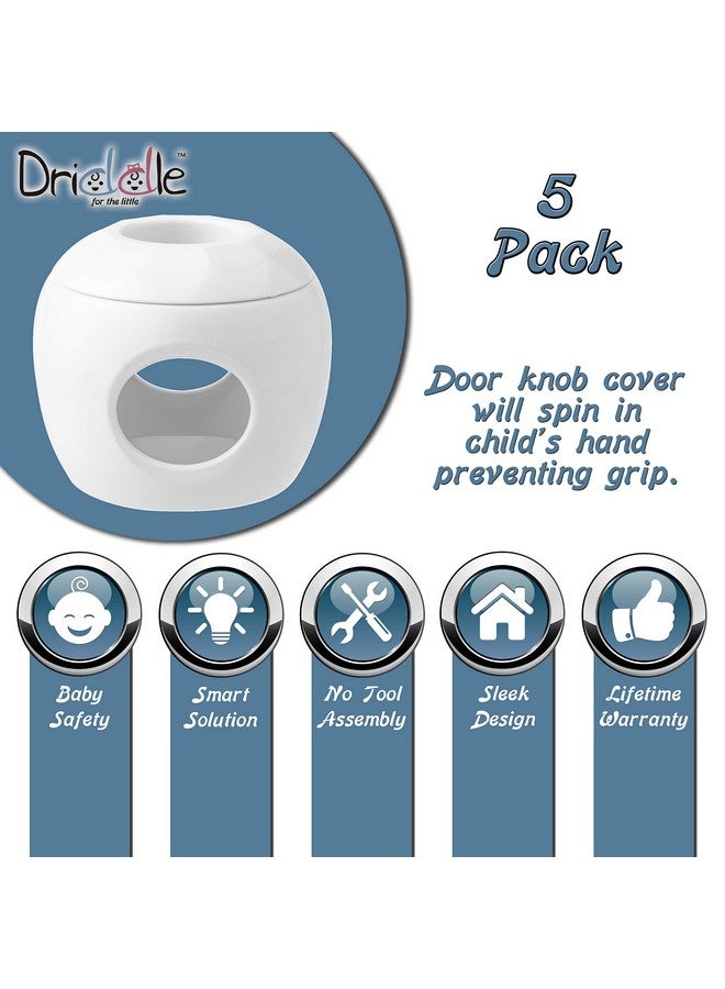 Driddle Door Knob Safety Cover for Kids - 5 Pack - Baby Proof Door Knob Covers - Door Locks for Kids Safety Child Proof - White - Image 3