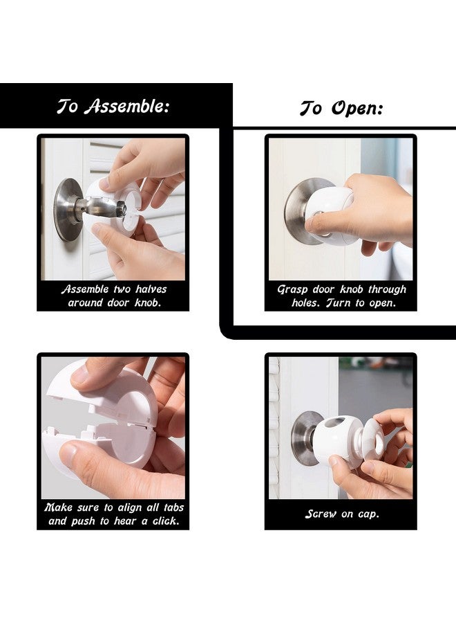 Driddle Door Knob Safety Cover for Kids - 5 Pack - Baby Proof Door Knob Covers - Door Locks for Kids Safety Child Proof - White - Image 5