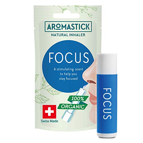 AromaStick Aromatherapy Nasal Inhaler Swiss Made Organic Essential Oils Set Diffuser Portable Aromatherapy Stick 1 Stick Focus 1 Fl Oz Pack of 1 Focus 