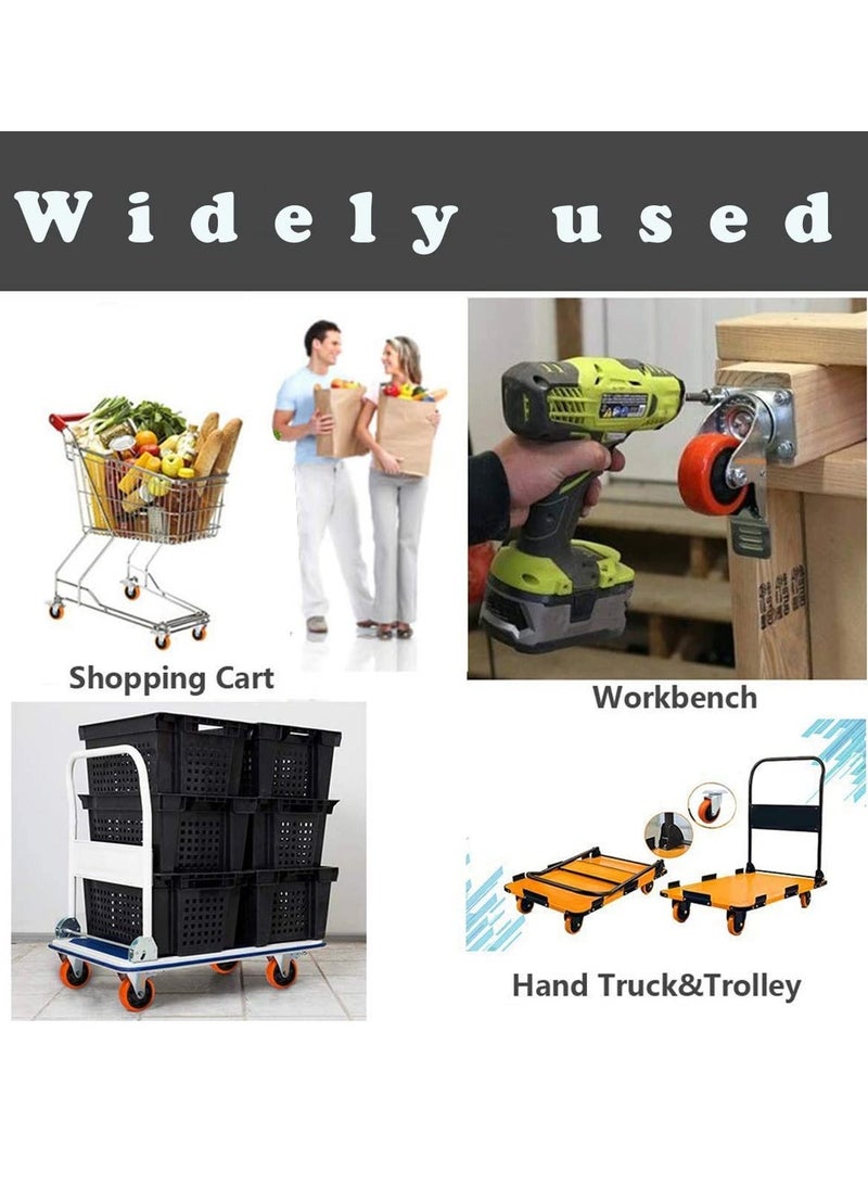 Heavy Duty Furniture Castor Wheels with Brakes - 125mm Swivel Caster Wheels Bearing 900KG - Quiet Rubber Trolley Wheels for Hardwood, Tile, Carpet, Laminate, and More - Image 5