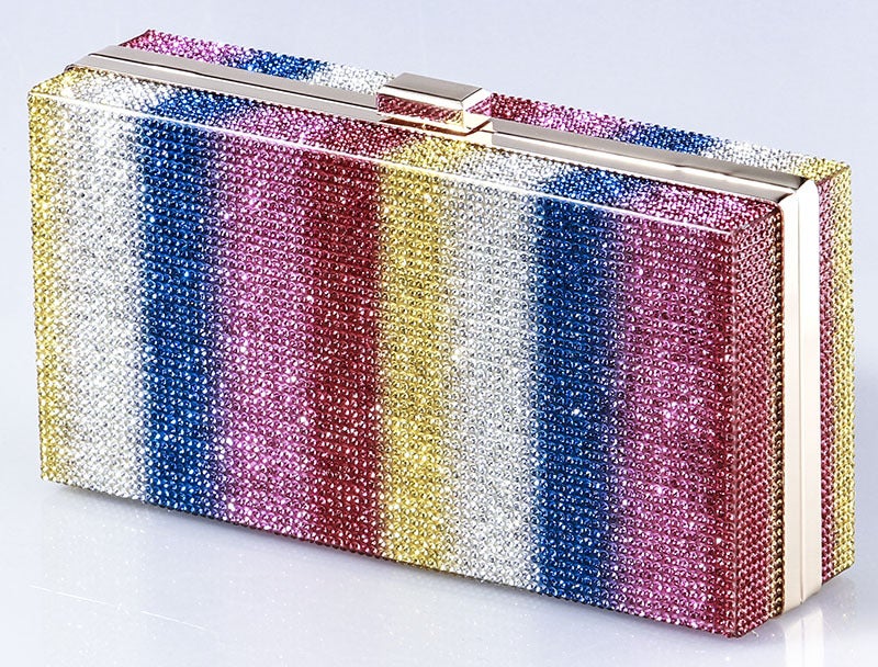 New Spot Spray Painted Rhinestone Evening Bag Full Diamond Evening Bag Women'S Cross-Body Dress Hand Small Square Bag - Image 3