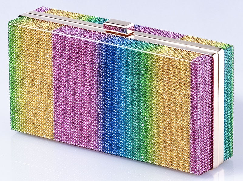 New Spot Spray Painted Rhinestone Evening Bag Full Diamond Evening Bag Women'S Cross-Body Dress Hand Small Square Bag - Image 4