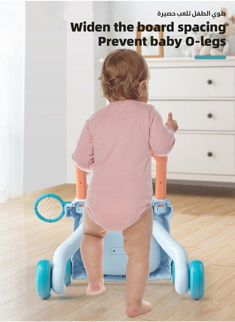 MIXDE 2-in-1 Baby Sit-to-Stand Push Walker & Early Educational Child Activity Center, with Removable Interactive Play & Learning Panel for 6-36 Month Infant Toddlers  - Image 4