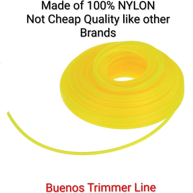 Buenos خط تقليم لقص العشب 3 مم حبل سلكي 100% نايلون "مربع" (50 متر) (عبوة من 1) - Image 1
