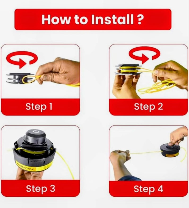 Buenos خط تقليم لقص العشب 3 مم حبل سلكي 100% نايلون "مربع" (50 متر) (عبوة من 1) - Image 3