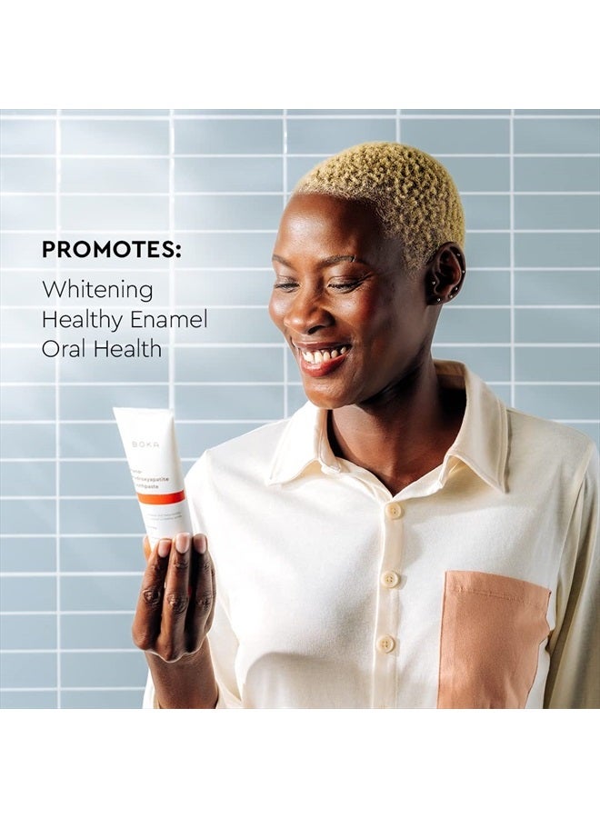 BOKA معجون أسنان خالي من الفلورايد - نانو هيدروكسيباتيت، إعادة التمعدن، أسنان حساسة، تبييض - موصى به من قبل أطباء الأسنان للعناية بالفم للبالغين والأطفال - نكهة القرفة والنعناع، 4 أونصة سائلة 1 عبوة - مصنع في الولايات المتحدة - Image 5