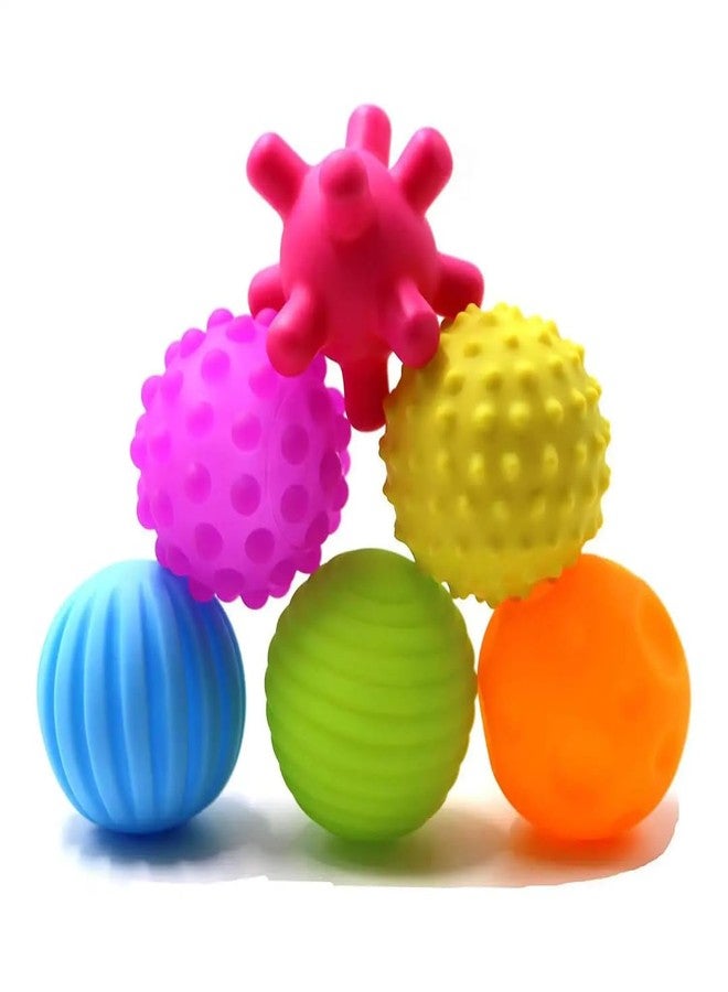 Sawkirp Darshraj Sensory Bath chhu chhu Balls, Set of 6, Soft Rubber, Multi-Colour, for Infants and Toddlers - Image 2