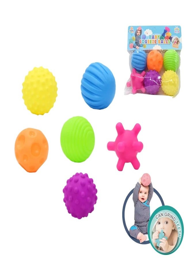 Sawkirp Darshraj Sensory Bath chhu chhu Balls, Set of 6, Soft Rubber, Multi-Colour, for Infants and Toddlers - Image 4