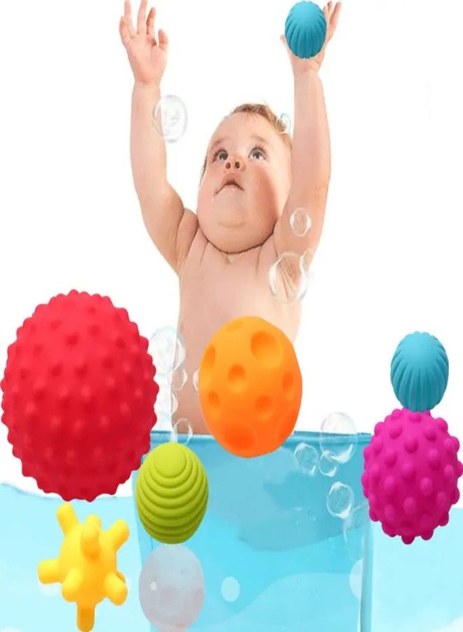 Sawkirp Darshraj Sensory Bath chhu chhu Balls, Set of 6, Soft Rubber, Multi-Colour, for Infants and Toddlers - Image 3