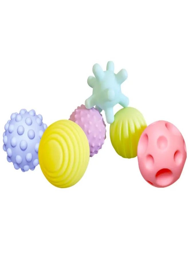 Sawkirp Darshraj Sensory Bath chhu chhu Balls, Set of 6, Soft Rubber, Multi-Colour, for Infants and Toddlers - Image 1