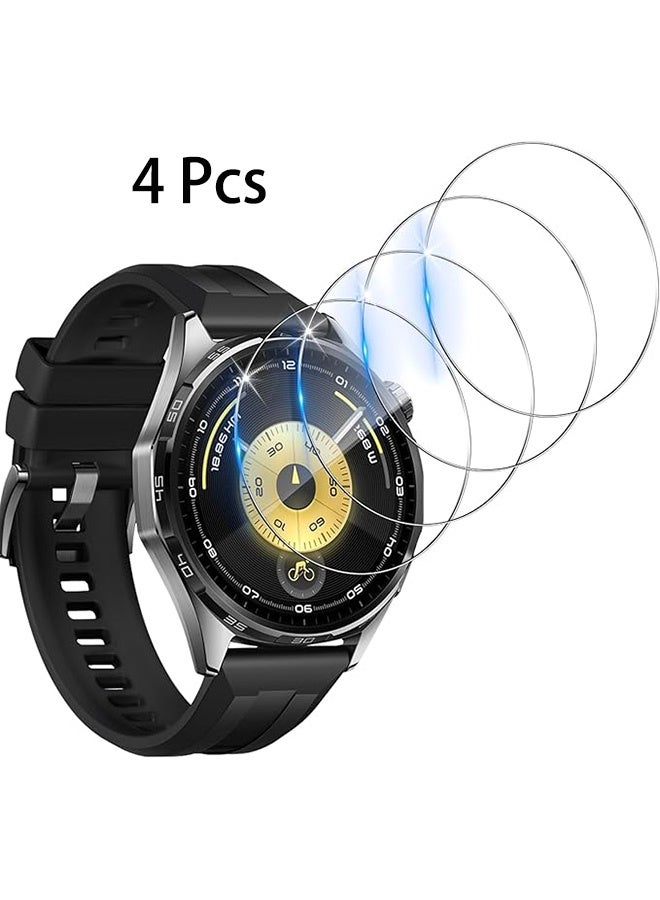 4 Pcs Tempered Glass Screen Protector for Huawei Watch GT 6 46 mm, Waterproof Tempered Glass Film, 9H Screen Protector HD Anti-Scratch Screen Protector, Shatterproof, Bubble-Free Screen - Image 1