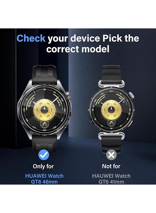 4 Pcs Tempered Glass Screen Protector for Huawei Watch GT 6 46 mm, Waterproof Tempered Glass Film, 9H Screen Protector HD Anti-Scratch Screen Protector, Shatterproof, Bubble-Free Screen - Image 2