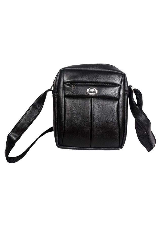 Unique Ideas PU Leather Sling Bag for Men - 3 Pockets - with Black Earphone Case - Image 2