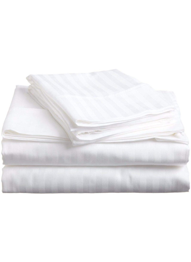 Maple Linens Maple Linens Satin Stripe Zippered DuvetQuiltRazaiComforter Cover Single 62X92 White  - Image 3