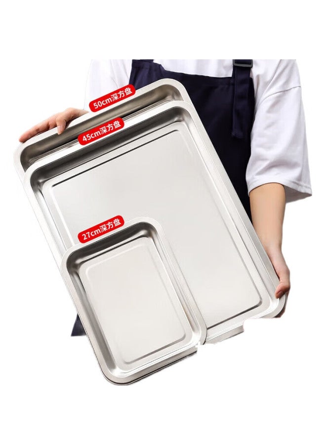 MAX COOK Meichun (Maxcook) 304 Stainless Steel Square Plate, Deep Square Tray, Rectangular Serving Dish, Barbecue Tray 27Cm Mcft6579 - Image 2