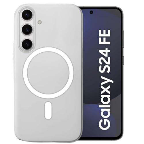 MAGICHUB Luxury Paper Thin Case Cover for Samsung Galaxy S24 FE 5G | Matte Finish | Only Compatible with Wireless Magnetic Accessories | Compatible with magsafe | (White) - Image 1