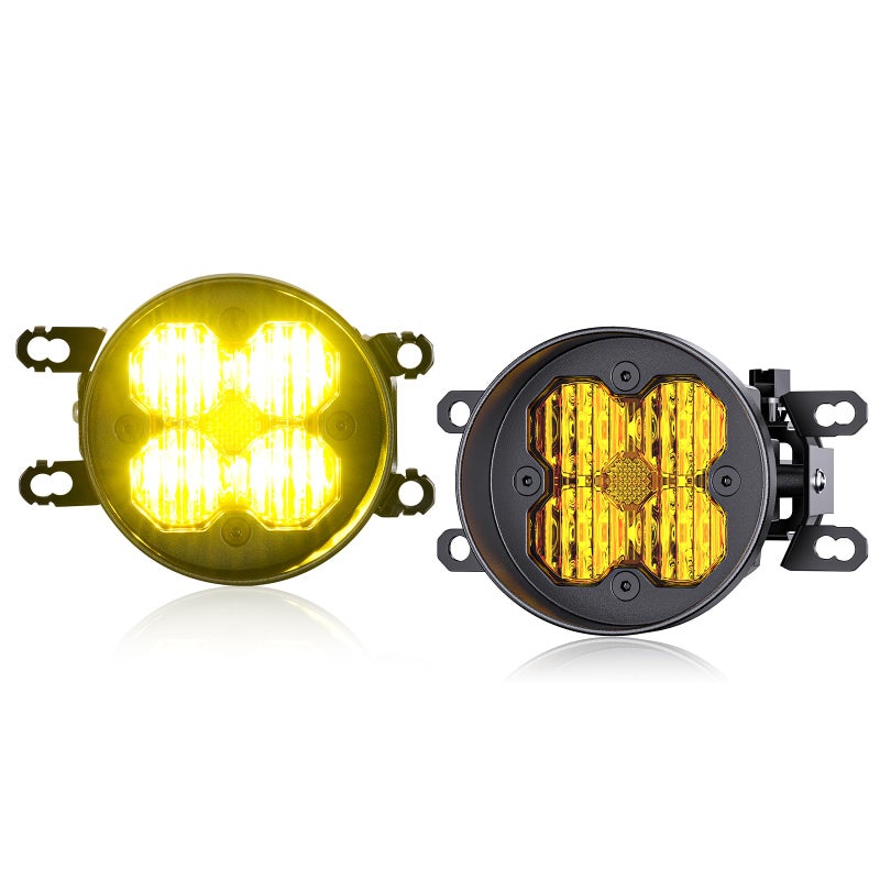 AUYICH Yellow LED Fog Lights Fits For 2012-2023 Tacoma,2014-2021 Tundra,2010-2024 4Runner,2011-2019 Toyota Sienna,2009-2016 Toyota Corolla,2008-2013 LX570(SAE Fog Lamp,Amber LED Light Kit) - Image 1