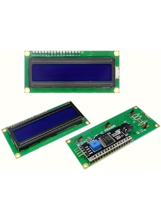 وحدة عرض LCD I2C 1602 من فيرست مون 16x2 مع إضاءة خلفية زرقاء | متوافقة مع Arduino و Raspberry Pi و STM32 | واجهة I2C | لمشاريع IoT و DIY - Image 3